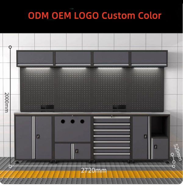 Factory Professional High Quality Steel Tall Heavy Duty Cabinet Work Bench Tool Cabinet Workshop Metal Tool Cabinet - Image 5