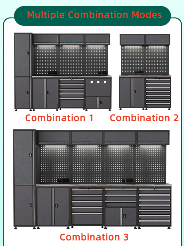 Complete Iron Combination Workstation for Garage Organization Complete Mechanical Tool Workshop Cupboard Cabinet for Car Garage - Gambar 5